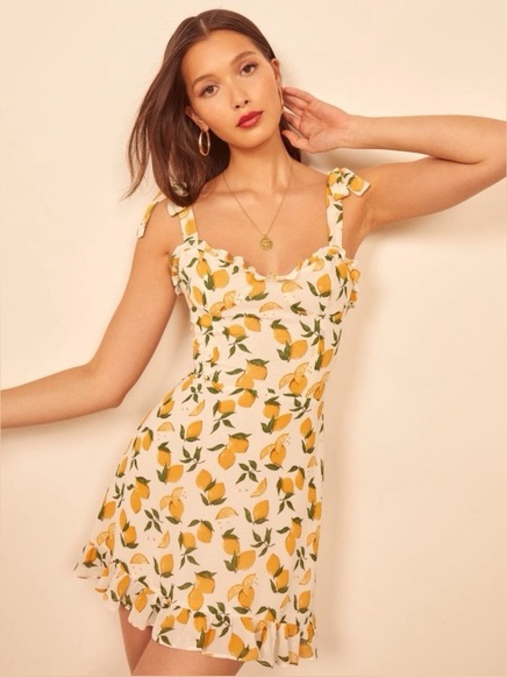 Reformation Christine mini dress lemonade